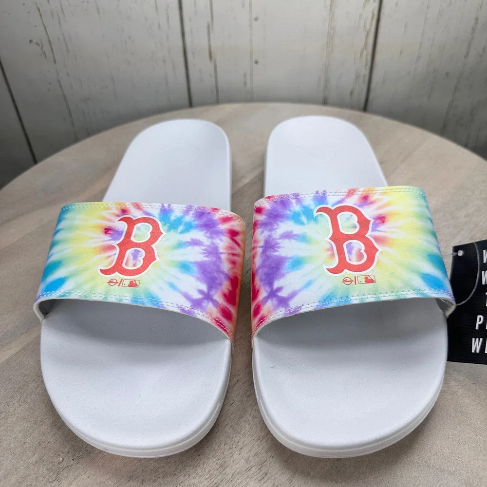 ISlide Boston Red Sox Tie Dye Slide Sandals White Mens Size 13 14 New